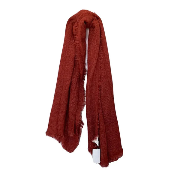 TREASURE & BOND Rust Oversized Fringe Scarf Shawl Pashmina Cardigan Acrylic O/S - Picture 3 of 3